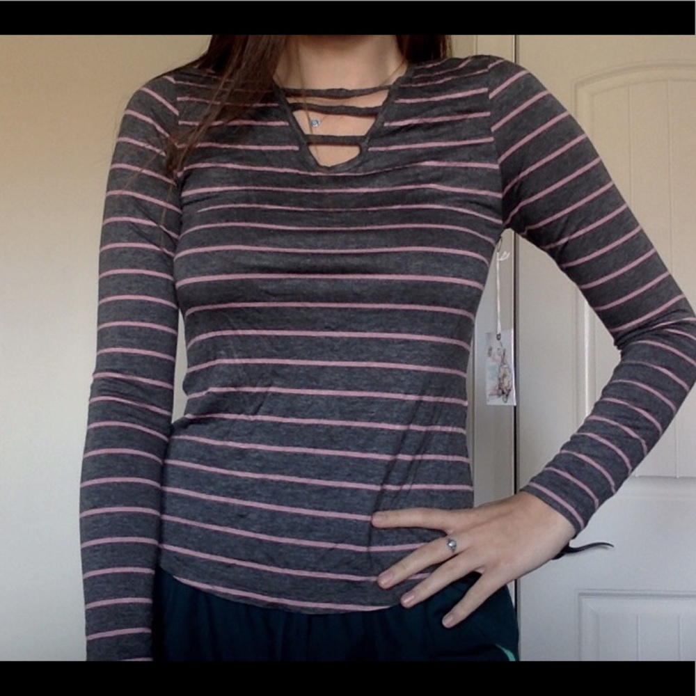 Ladder Cut-Out, Striped Shirt!
